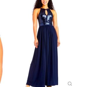 Morgan & Co Juniors Gorgeous Sequin Navy Ball Gown